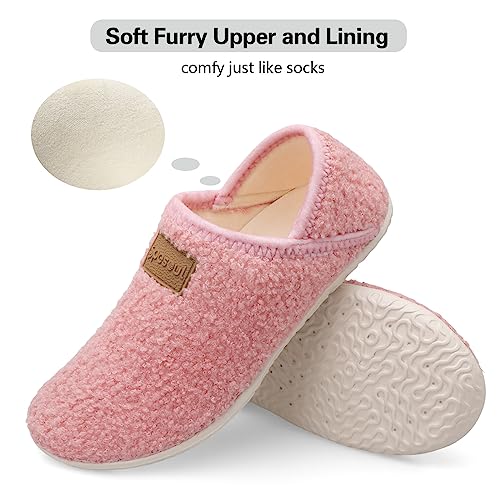 Image of Spesoul Fuzzy House Slippers for Women Men Indoor Closed Back Lightweight Cozy Faux Furry Lining Barefoot House Shoes Slipper Socks for Bedroom Home Office Yoga Outdoor Walking Shoes