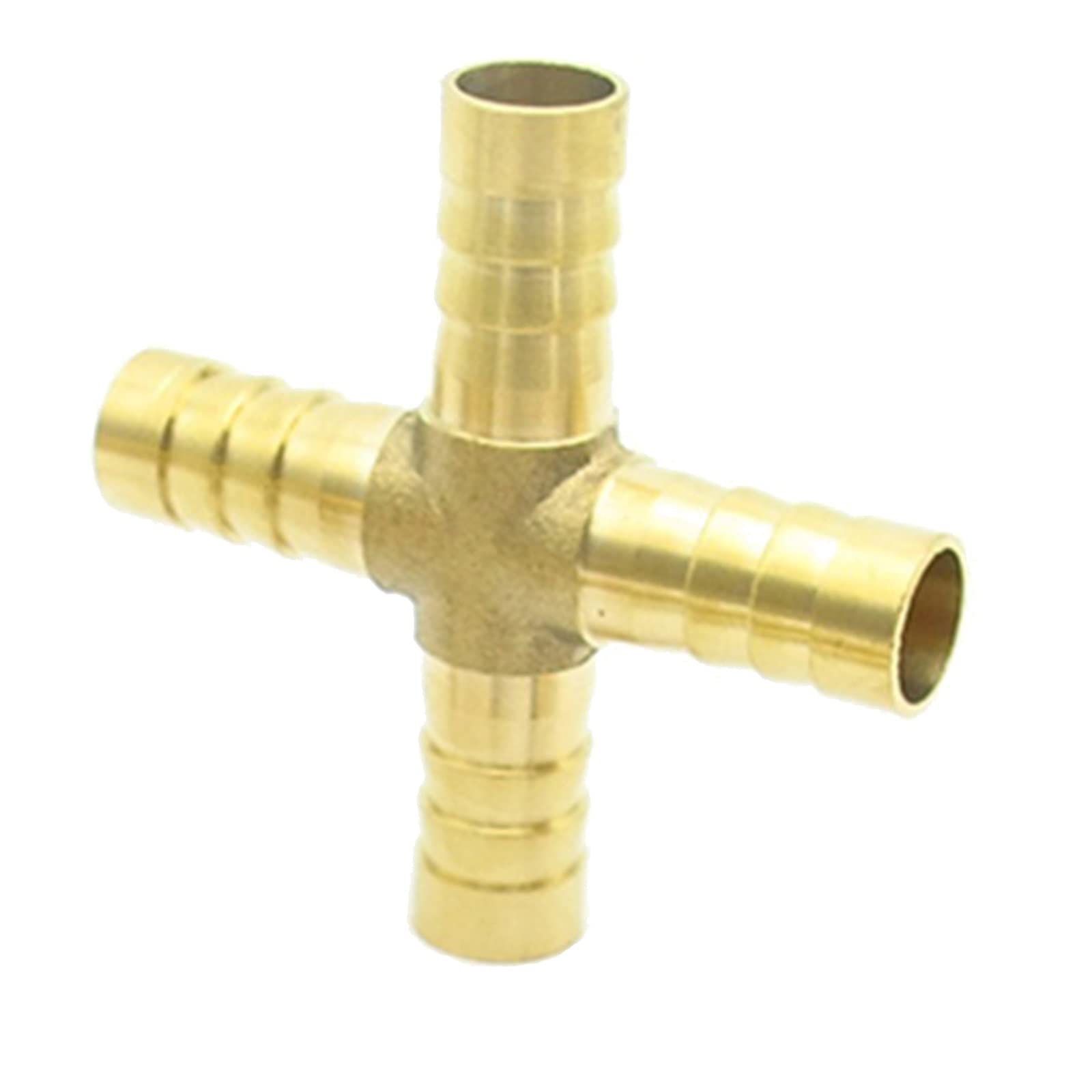 Mifani Men's Y 3 Way Steel Tee Pipe Fittings 5Pcs Brass Barbed, Tee Y 2 3 4 Way 4Mm - 25Mm Hose Barb, Straight Elbow Pipe Fitting Connector (Color : 4 Way, Size : 4Mm) (Color : Size : 3Mm)