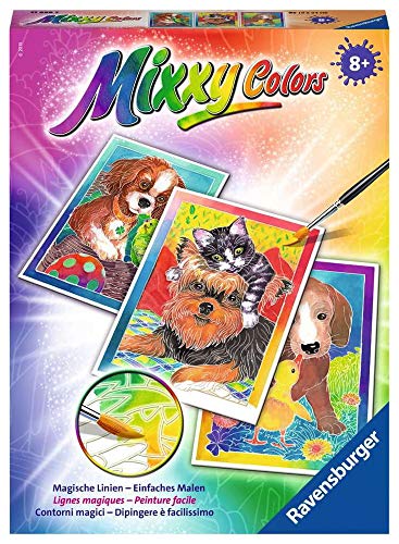 Diversión creativa para niños a partir de 8 años. Líneas mágicas para pintar fácilmente. Imágenes únicas Juego completo con tres cajas para pintar.