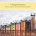 Simply Gourmet Food Storage Containers for Kitchen Organization - Pack of 7 BPA-Free Airtight Organizers for Flour, Sugar, Coffee & More - Includes Labels & Marker