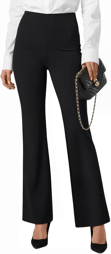 LILLUSORY Women Dress Pants Business Casual Stretchy Work Trousers with Pockets Dressy Slacks Bootcut Yoga Flare Legging