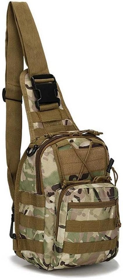 Viriber Tactical Backpack, Waterproof Military Cross-body Molle Sling Shoulder Backpack Chest Bag for Outdoor Every Day Carry CP