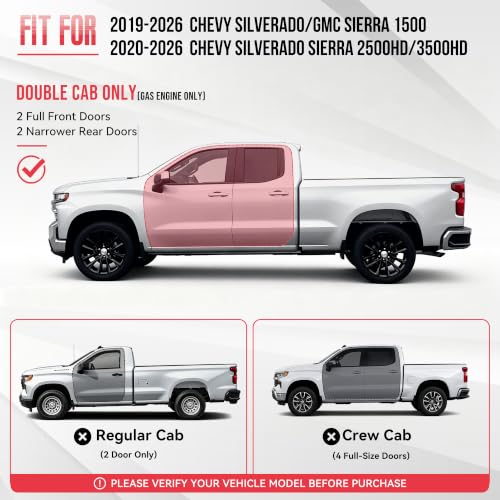Image of Double Cab Running Boards Fit for 2019-2026 Chevy Silverado GMC Sierra 1500