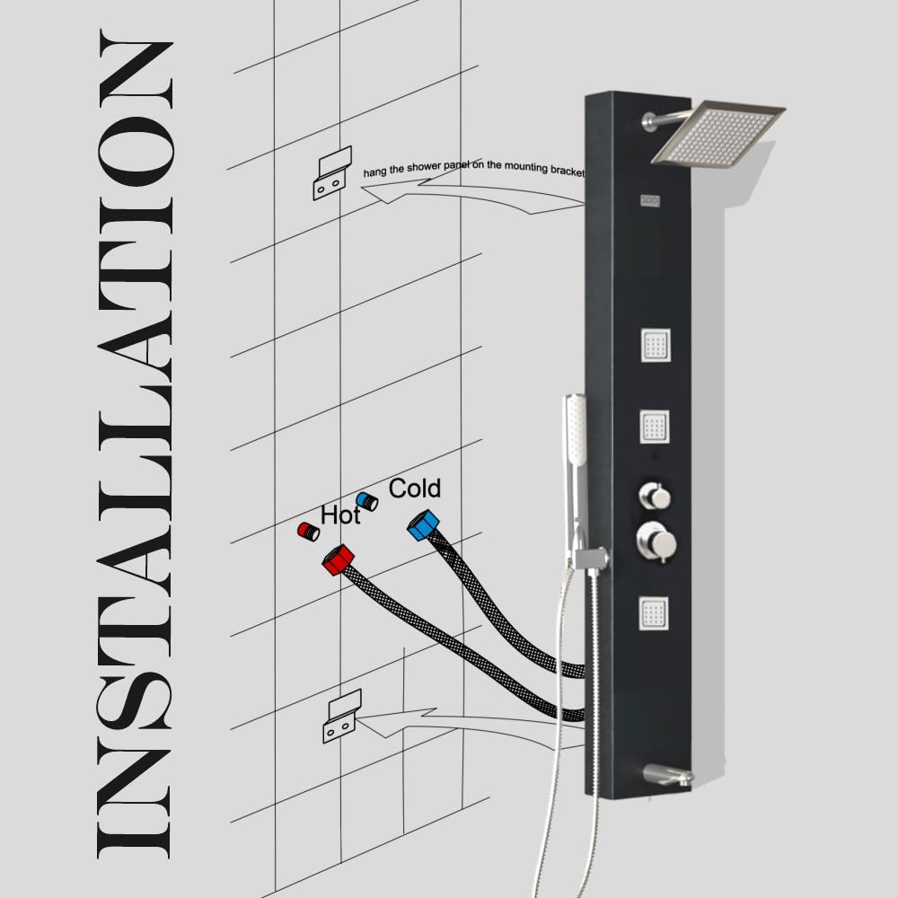 Jaaz Imperial Shower Panel - Willet Steel -3