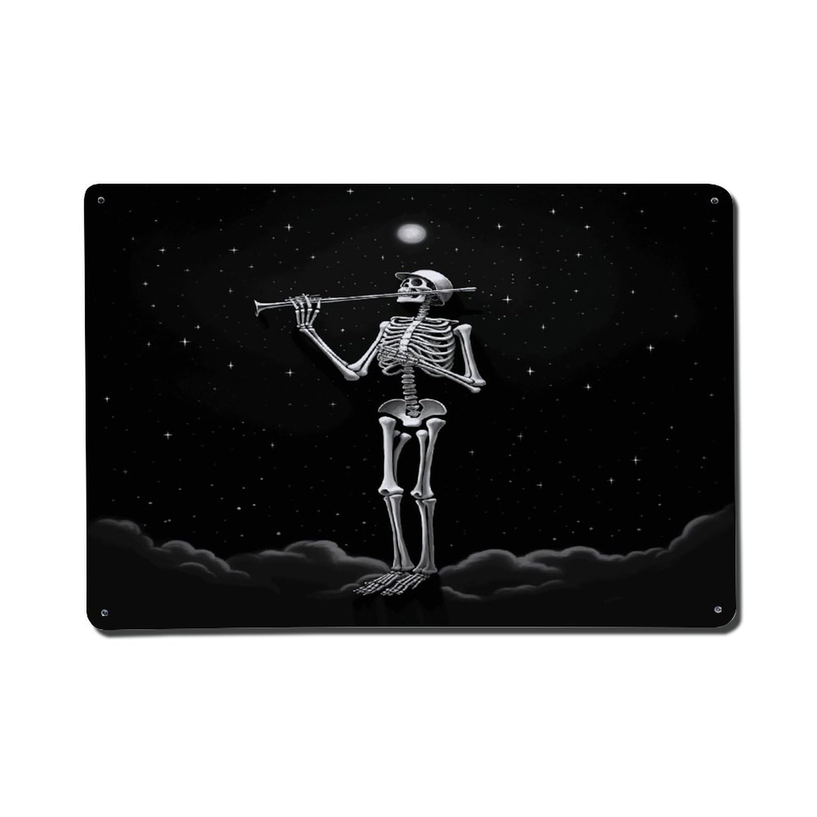 Adfgyerh Style Skeleton In The Night Metal Signs Funny, Aluminum Tin Sign Indoor Outdoor Decor, Vintage Signs For Home Office Kitchen Bar Cafe Garden Farmhouse Wall Decor