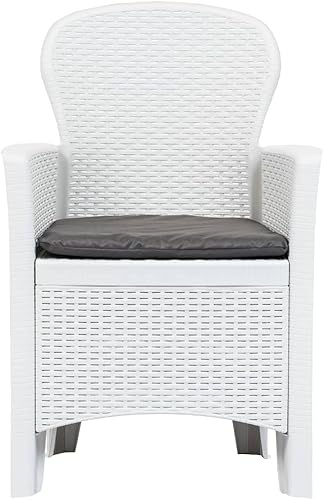 Miniatura 4 de DGZLIIO Juegos de bar de jardín juego de mesa y sillas de bar para exteriores muebles de exterior juego de 3 piezas de bistró de plástico blanco de