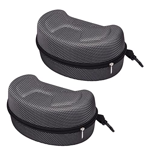 SUNTRADE Large Hard Sports Glasses Case, Snow Goggles Box, Sports Glasses Storage Holder, Protective Goggle Case,2pcs (Grid Black) - Image 2
