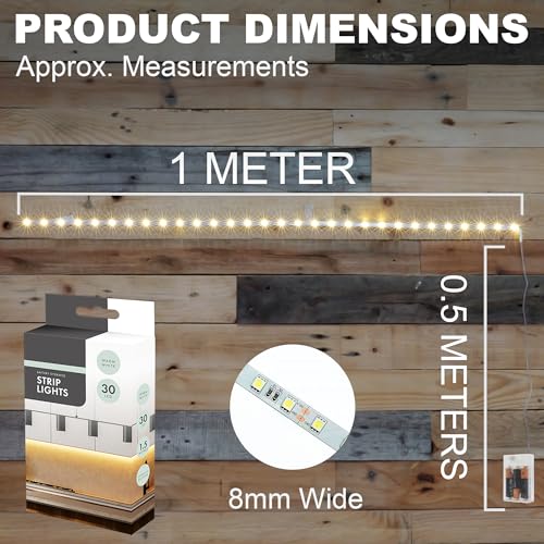 1.5m AA Battery Operated Indoor Warm White LED Strip Lights, Ideal for Under Shelf Lighting, Cupboards, Wardrobes, Behind TV, Above Mirror, Cars, Motorhomes, Caravans, Lounge, Kids Bedroom - Cosy Home Interiors 1.5m AA Battery Operated Indoor Warm White LED Strip Lights, Ideal for Under Shelf Lighting, Cupboards, Wardrobes, Behind TV, Above Mirror, Cars, Motorhomes, Caravans, Lounge, Kids Bedroom - Image 2