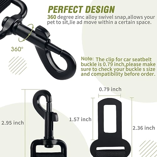 Image of COOYOO Dog Seat Belt,3 Piece Set Retractable Dog Car Adjustable Seatbelts for Vehicle Nylon Pet Safety Heavy Duty & Elastic & Durable Car Harness for Dogs