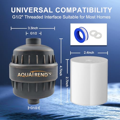 Image of Aquatrend Shower Water Filter, 15 Stage Shower Head Filter for Hard Water, High Output Water Filters for Removing Chlorine and Fluoride, Improves the Condition of Your Skin, Hair and Nails - ORB