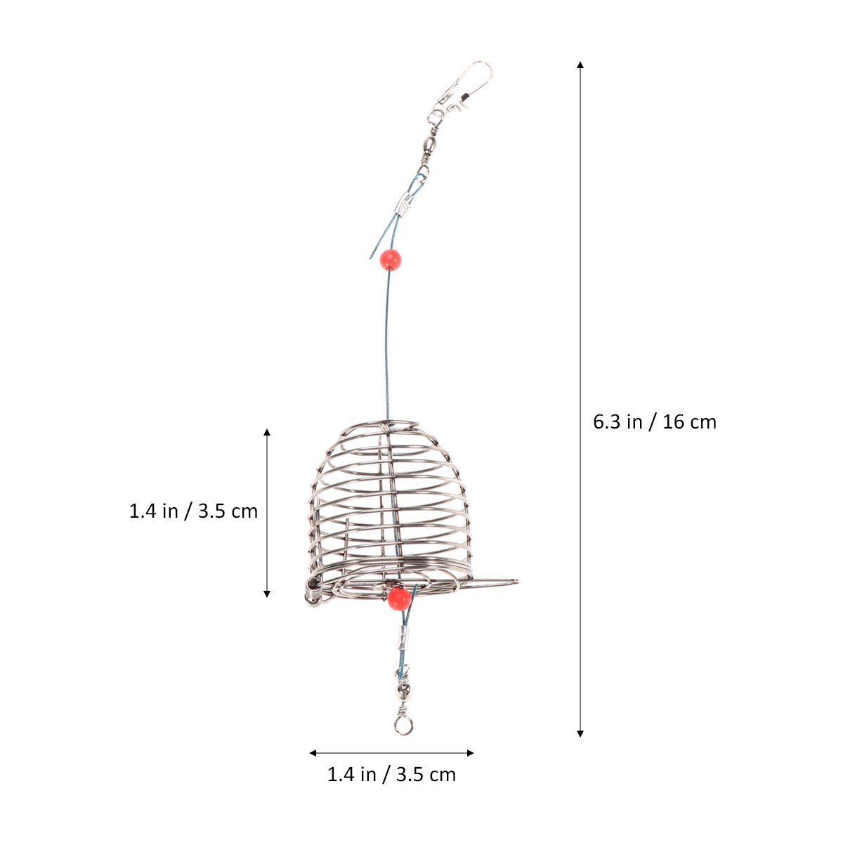 BESPORTBLE 5PCS Fishing Bait Cage Stainless Steel Lure Cage Bait Fishing Basket Feeder Holder Small Tackle