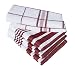 Dish Towels, Boldways 5 piece set, 100% cotton, Three 16"x24" & Two 12"x18" (Red)