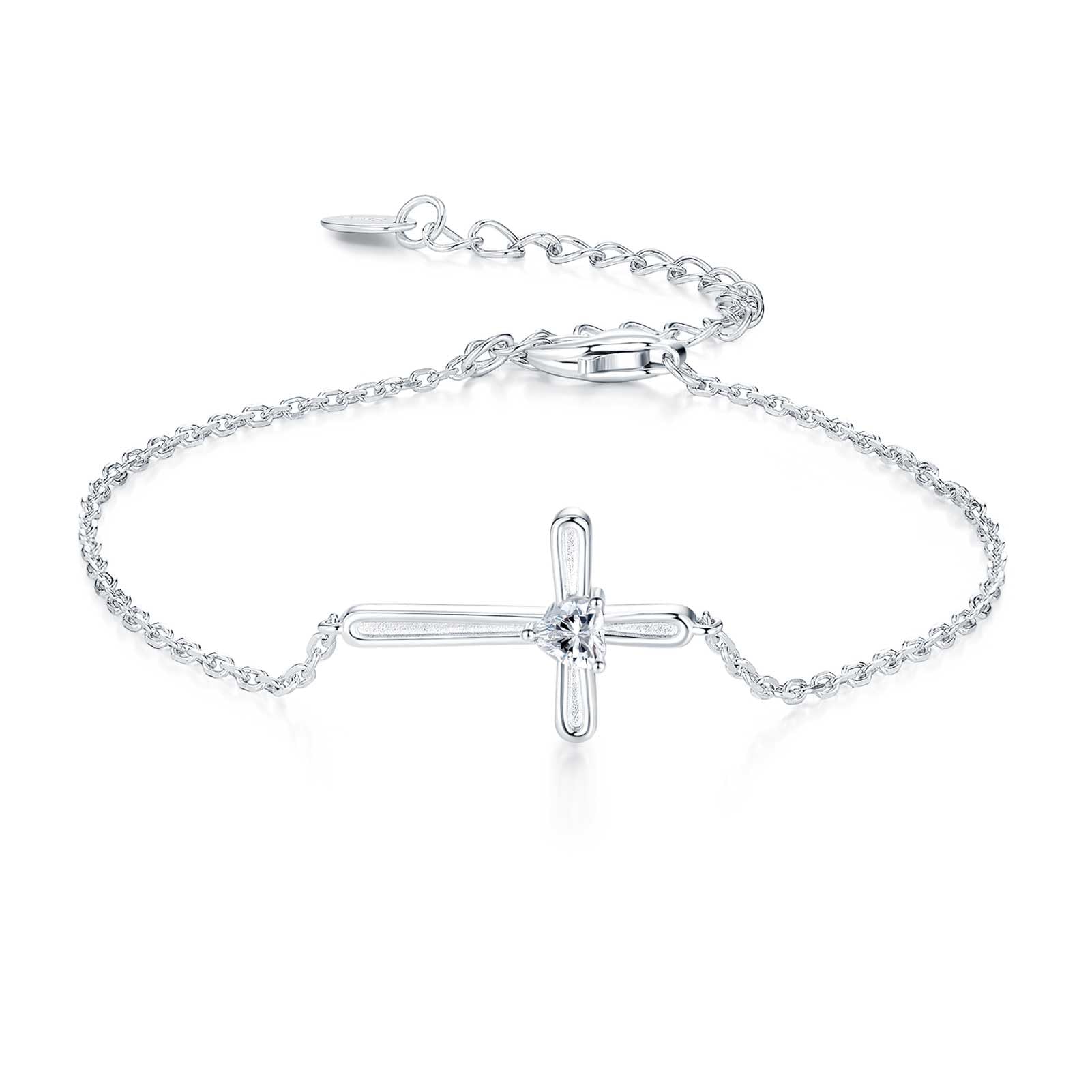 Bracciale Donna In Argento 925 Con Grani Di Senape E Croce: Regolabile, In Confezione Regalo