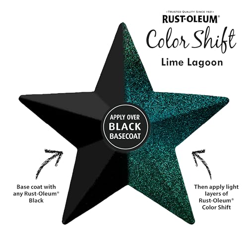 Image of Rust-Oleum Color Shift Lime Lagoon Spray Paint | Color Changing Finish, Iridescent Effect, Crafts, Decor & Accessories, Multi-Angle Appearance, 11 Oz