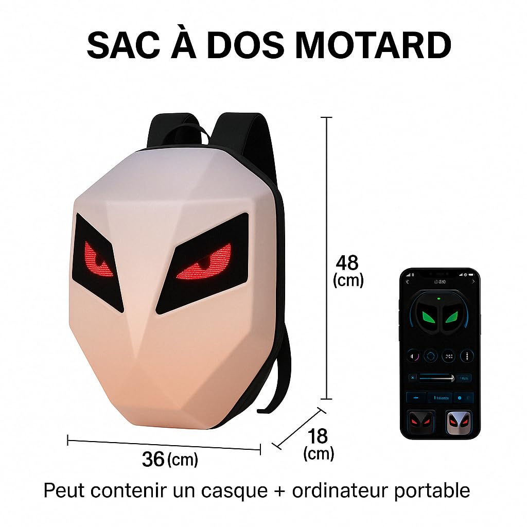 Mochila para moto LED LOY T6-P3.75, pantalla de 32×32 píxeles programable, control por aplicación, gran formato, impermeable, puerto USB, antirrobo, rosa, large, moderno