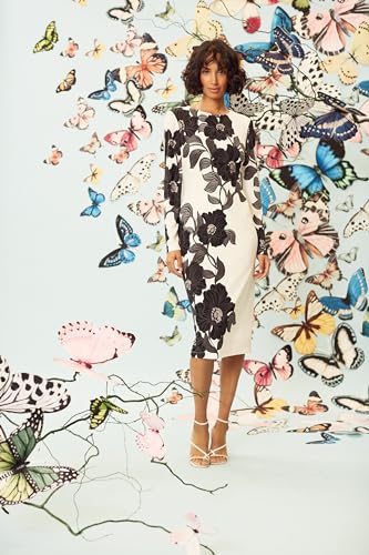 Image of Maggy London Womens Long Sleeve Floral Printed SheathCocktail Dress