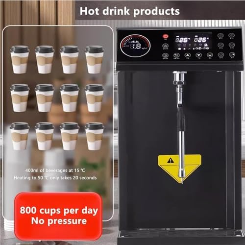 Commercial Electric Milk Frother - 3000W Steam Foam Machine, 8L Capacity, Fast Heating, Intelligent Control, Leak-Proof, Ideal for Cafes, Bars, Dessert Shops (White)