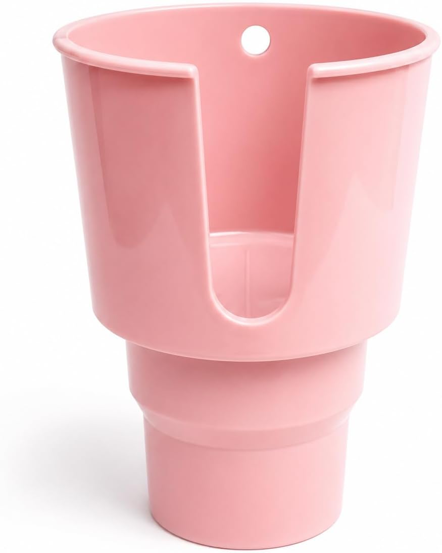 Car Cup Holder Expander Adapter with U-Shaped Handle Cutout, ABS Oversized Drink Holder for Large Tumblers, Travel Mugs, Sports Bottles and Cups, Center Console Cup Holder Insert