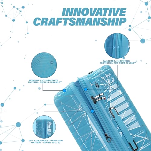 Image of Spider Trolley bag - Single Small | Polycarbonate Hardshell | 8 Metallic | Large Polycarbonate Hardshell, Lightweight Expandable, 360 Rotatable Wheels, TSA Type Lock