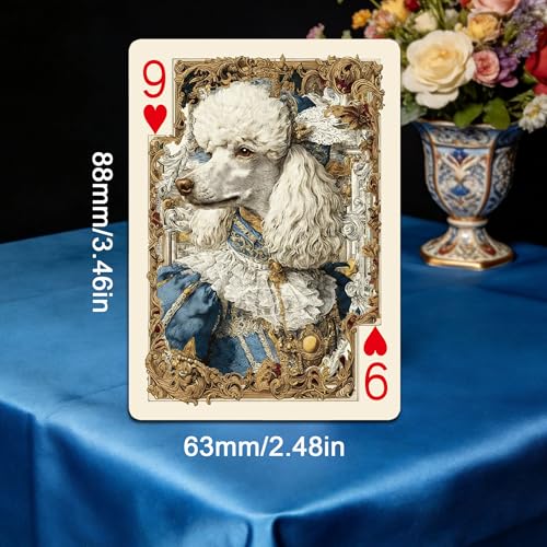 Naipes estilo victoriano con diseño de gatos y perros, 54 cartas miniatura 5