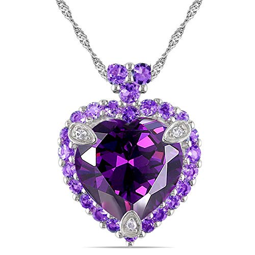 Uloveido Crystal Heart Necklace Love Pendant Wedding Valentines Jewelry for Women