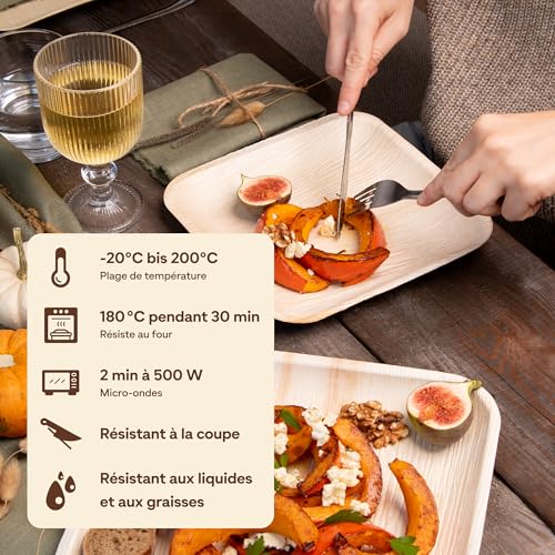 Assiette jetable en palmier 15cm alternative assiette plastique 100pcs - 6