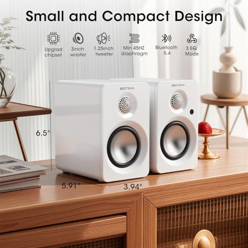 Altavoces Bluetooth para estantería BESTISAN de 50W con entrada ARC y salida de subwoofer 6