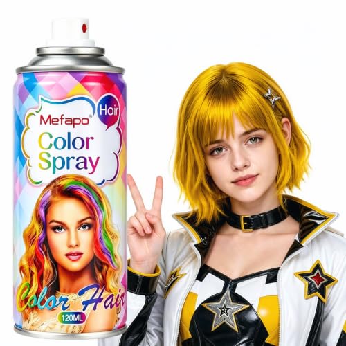 Blonde Temporary Hair Color Spray for Kids Women Men, One-Time Use Yellow Gold Hair Color Spray, Natural Washable Temporary Hair Dye Wax Pomades for Cosplay, DIY, Party, Halloween (Gold, 4.06oz)