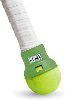 POP-IT Tennis Ball Picker Upper for Racket - No-Bend, Hands-Free Retriever - Fits Most Racquets - Lightweight and Durable Tennis Ball Collector for Players, Seniors and Coaches