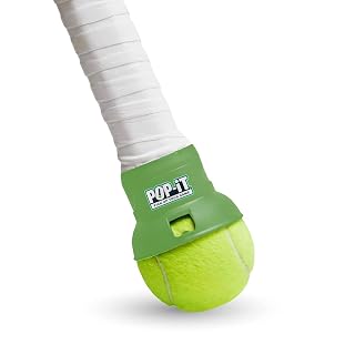 Pop-It Lil Easy Tennis Ball Pick Up Accessory for Your Racquet (Green, Youth)