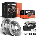 A-Premium 10.94 inch(278 mm) Rear Solid Disc Brake Rotors + Ceramic Pads Kit Compatible with Select Ford Models - Fiesta 2014-2019, Focus 2001-2007, 6-PC Set