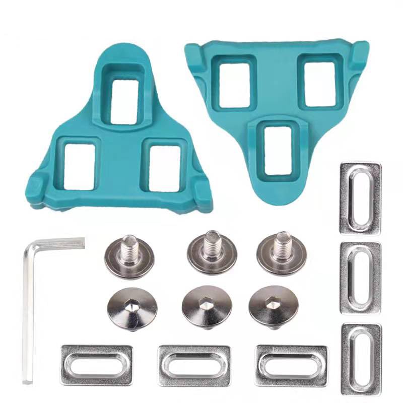 Calas SPD Compatibles, Kit Calas 2 Agujeros para Zapatillas Ciclismo MTB e Indoor Cycling, 0° 2° 6°, Recambio Antideslizante(Blue,6°)