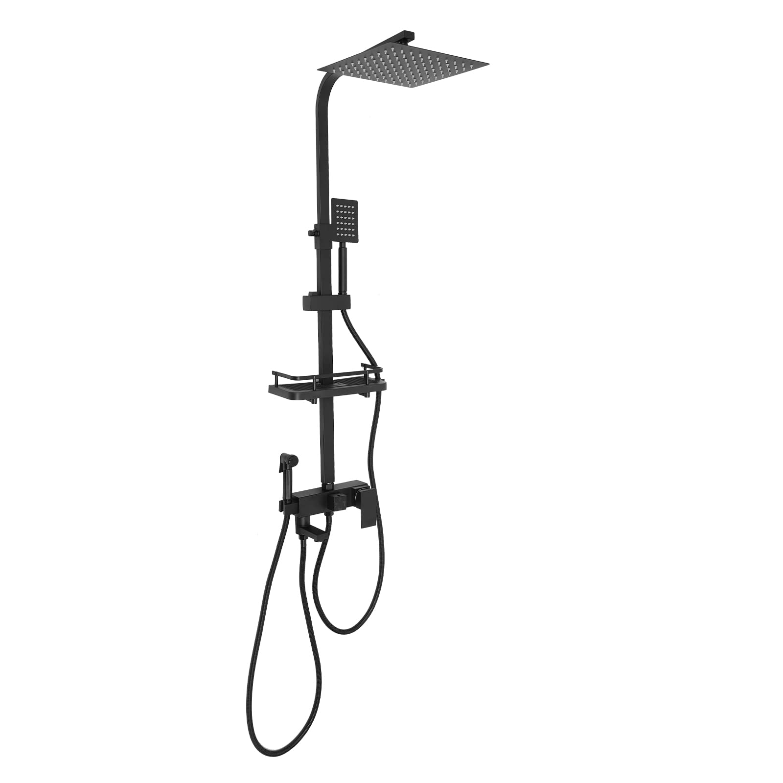 Juego de Ducha de Lluvia 0-80℃ Columna de Ducha 4 Modos de Salida de Agua