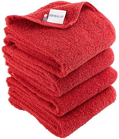 Amazon 日本製 今治タオル 抗菌防臭加工 今治ブランドタオル認定商品 Color アンドカラー スリムバスタオル 4枚セット レッド 4sb R バスタオル ホーム キッチン オンライン通販