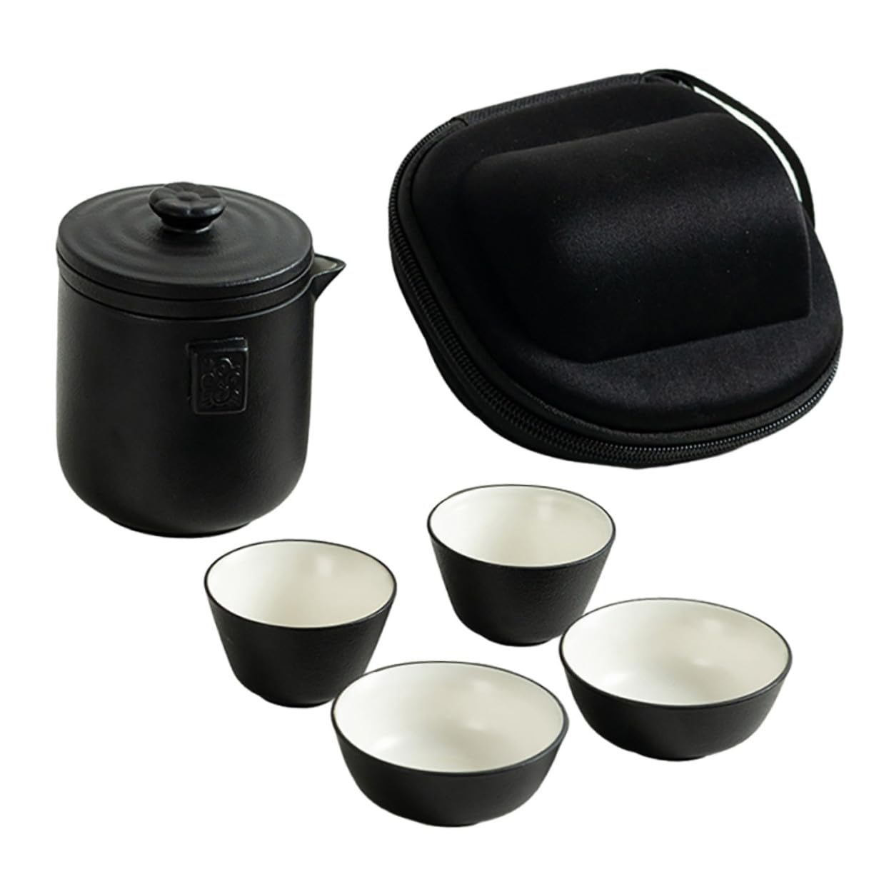 Juego de Té de Viaje Chino de Cerámica, 1 Set con Filtro