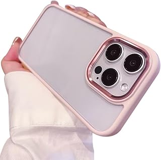 iPhone12 Pro ケース ストラップホール付き クリア 透明 iPhone12Pro カバー 2色 配色 薄型 可愛い レディース アイフォン12 Pro 背面カバー ハード,ピンク