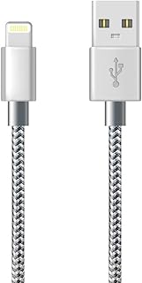 iPhone Charger Cable Lightning Cable [Apple MFi Certified] (Grey) Charging USB Syncing Data Nylon Braided Cord Compatible with iPhone 14/13/12/11 Pro Max/XS MAX/XR/XS/X/8/7/Plus/6S/6/SE/5S (1M)