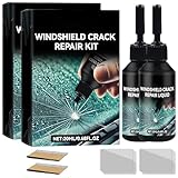 LINXINS 2 Windscreen Repair Kit, Windscreen Chip Repair Kit for Windows & Mirrors, Suitable for All Glass Crack Types