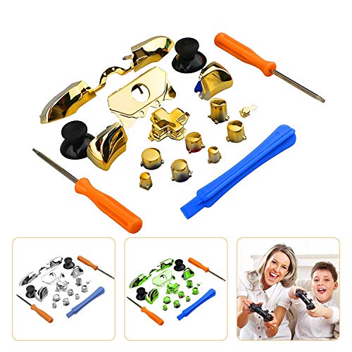 Qingya Replaceable Controller Parts Compatible 18-In-1 Xbox One Elite Controller Accessories Set New Brand Controller Parts Compatible Replaceable Sets For Xbox One Elite (18-In-1 Gold) #TOP5