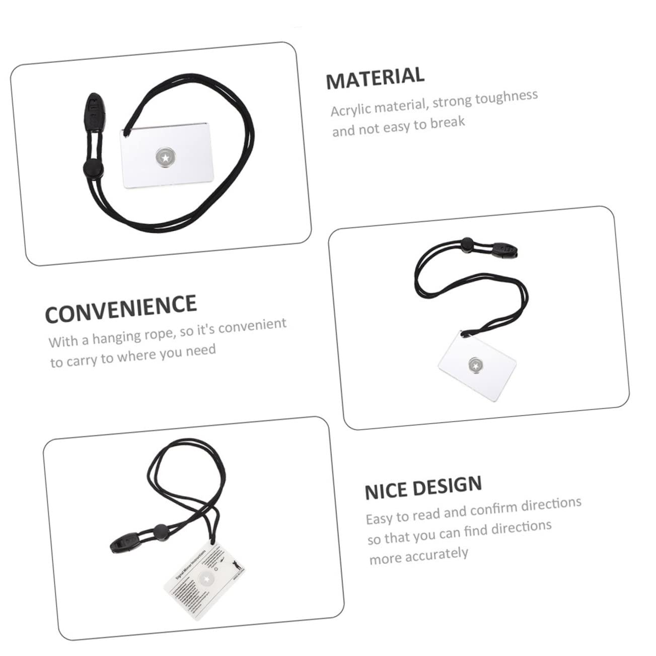 YARNOW 6pièces Miroir De Signalisation Urgence Miroir De Survie Camping pour Randonnée Et Activités Extérieures