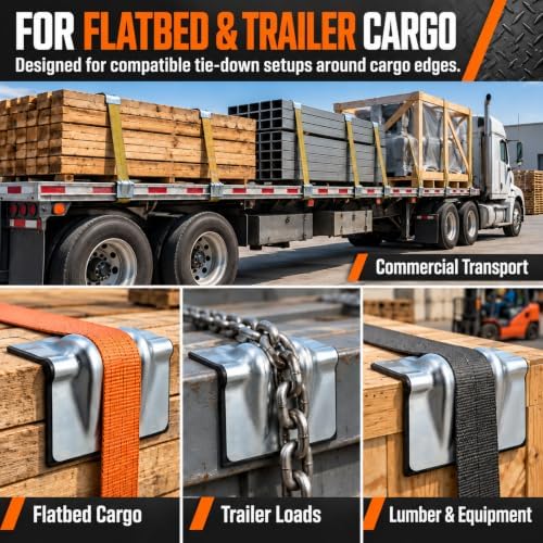 10 Pack Steel Corner Protectors with Rubber for Ratchet Straps — 사진 5