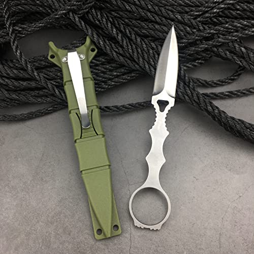 Huaao Socp Fixed Blade Dagger With Green Kydex Sheath, For Collections, Gifts, Camping Self Defense #TOP6