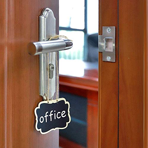 Image of CVANU 15 Pcs Mini Chalkboards Signs Hanging Rectangle Chalkboards Double Sided Blackboard Message Board Hanging Signs for Weddings, Kids Crafts C-3