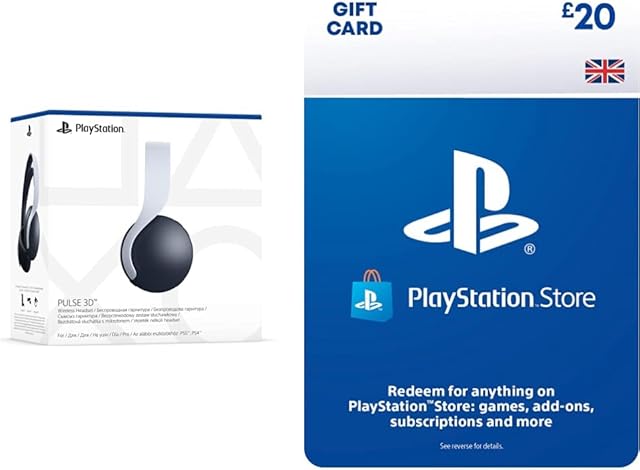 PlayStation 5 PULSE 3D Wireless Headset + PlayStation PSN Card 20 GBP Wallet Top Up | PS5/PS4 | PSN Download Code - UK account
