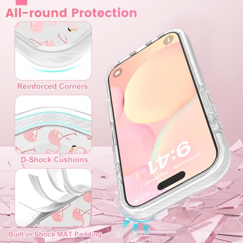 Coque iPhone 16 Plus rigide anti-rayures transparente motif flamant - 2