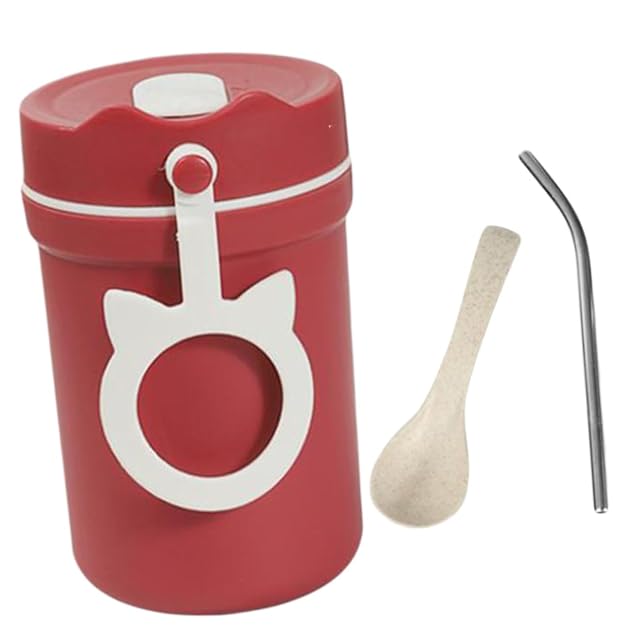 Insulated Water Bottle for Boys and Girls Double Insulation Portable Water Bottle Straw and Spoon