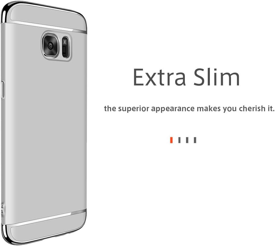 NAISU Galaxy S7 Edge Case, Galaxy S7 Edge Back Cover, Ultra Slim & Rugged Fit Shock Drop Proof Impact Resist Protective Case, 3 in 1 Hard Case for Samsung Galaxy S7 Edge - Silver
