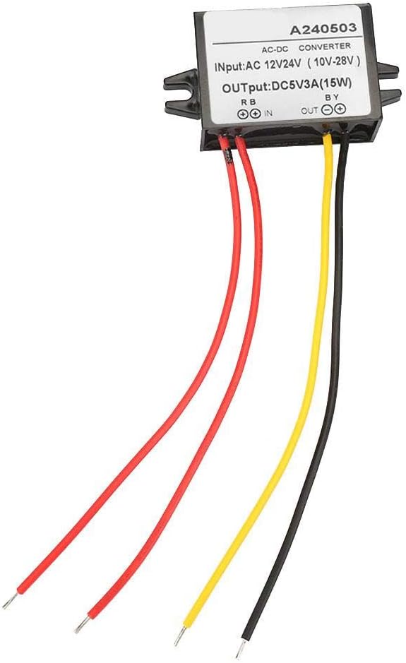DC 12V 24V to DC 5V Converter 3A Power Supply Module for Car Monitor and Camera