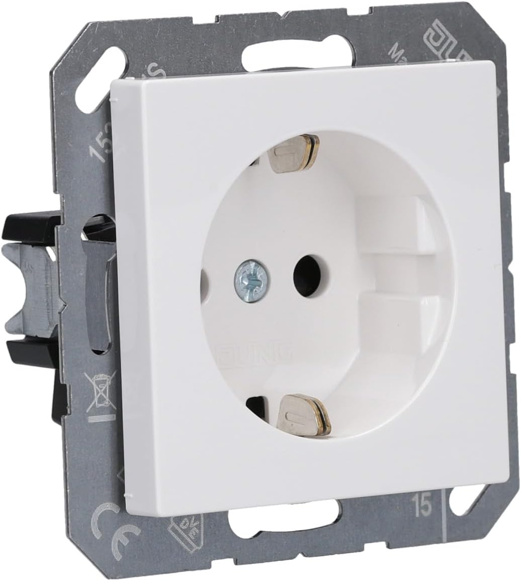 Jung Schuko socket A 1520 BF KI WW alpine white series A, series AS socket 4011377057647