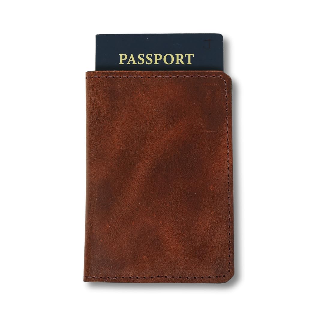 Genuine Leather Passport Wallet for Women or Men – Handmade – Full-Grain Leather Passport Holder, Beautiful Burgundy, Classic-image-37